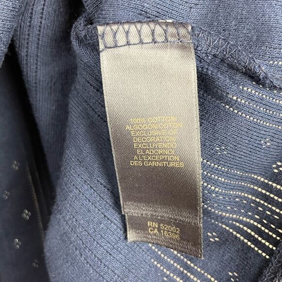 Liz Claiborne Navy Half Button Down Top Size M EUC - Picture 7 of 7